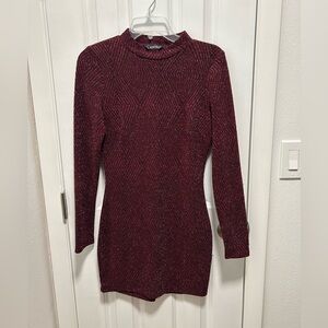 Speechless Maroon Long Sleeve Dress